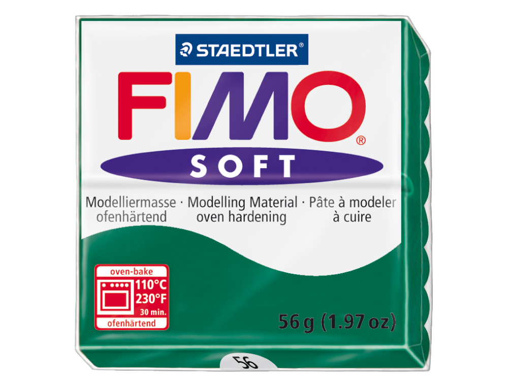 PASTA PARA MODELAR STAEDTLER FIMO SOFT 56 GR COR VERDE ESMERALDA