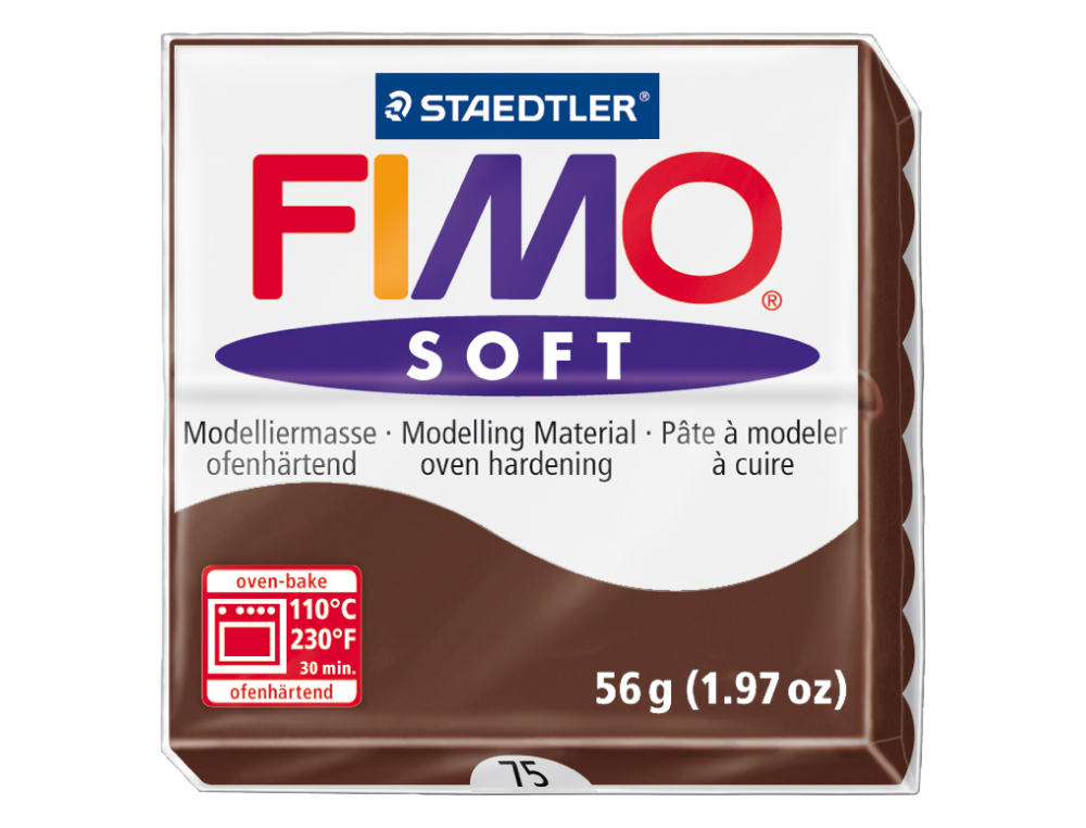 PASTA PARA MODELAR STAEDTLER FIMO SOFT 56 GR COR CHOCOLATE