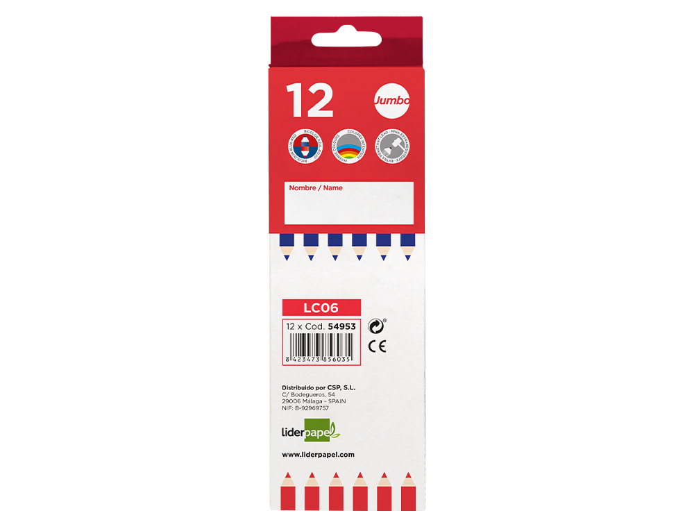 LAPIS DE CORES LIDERPAPEL BICOLOR JUMBO