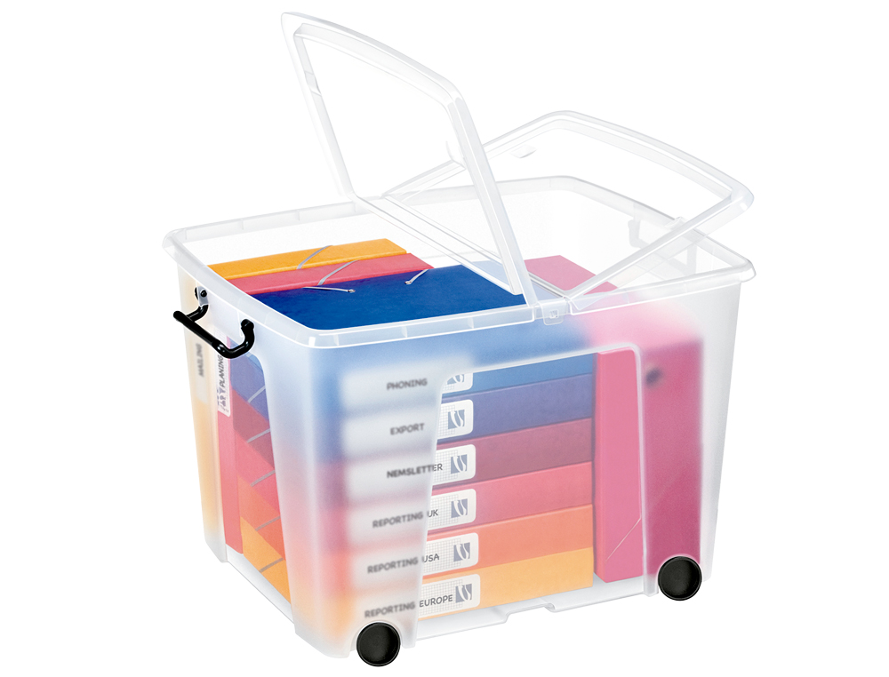 CAIXA DE ARMAZENAGEM CEP 75 LITROS TRANSPARENTE COM TAMPA 485X600X415 MM