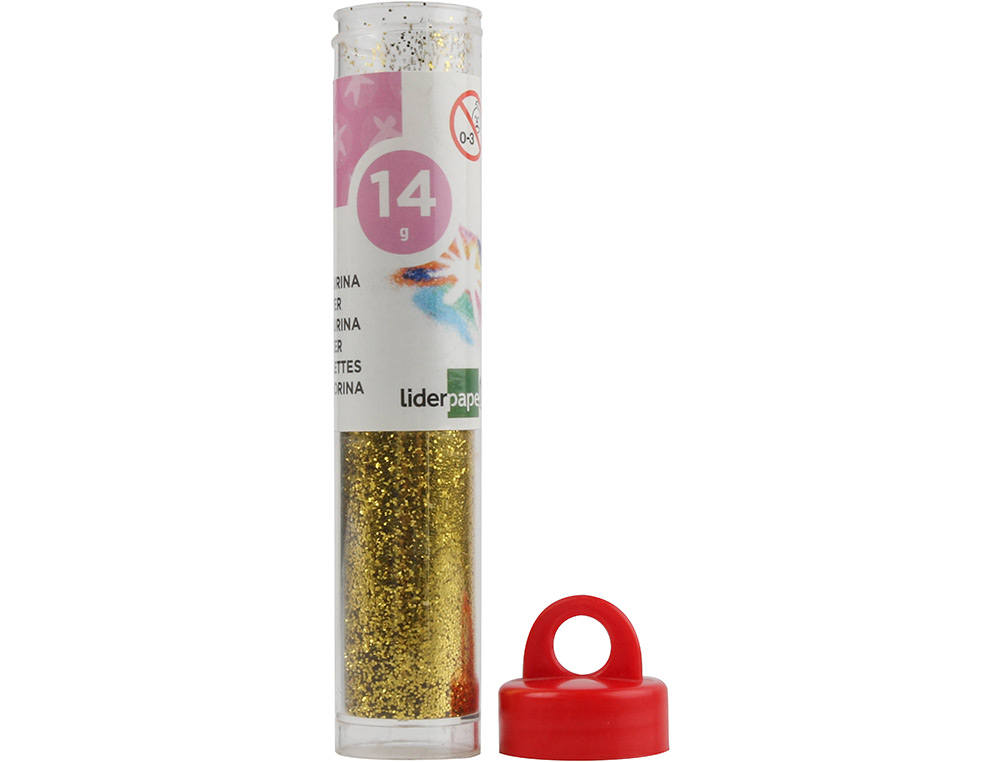 PURPURINA LIDERPAPEL FANTASIA COR OURO FRASCO DE 14 GR