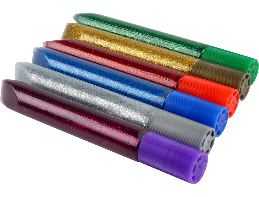 COLA PURPURINA LIDERPAPEL FANTASIA CORES METALICAS BLISTER DE 6 UNIDADES DE 10 GR