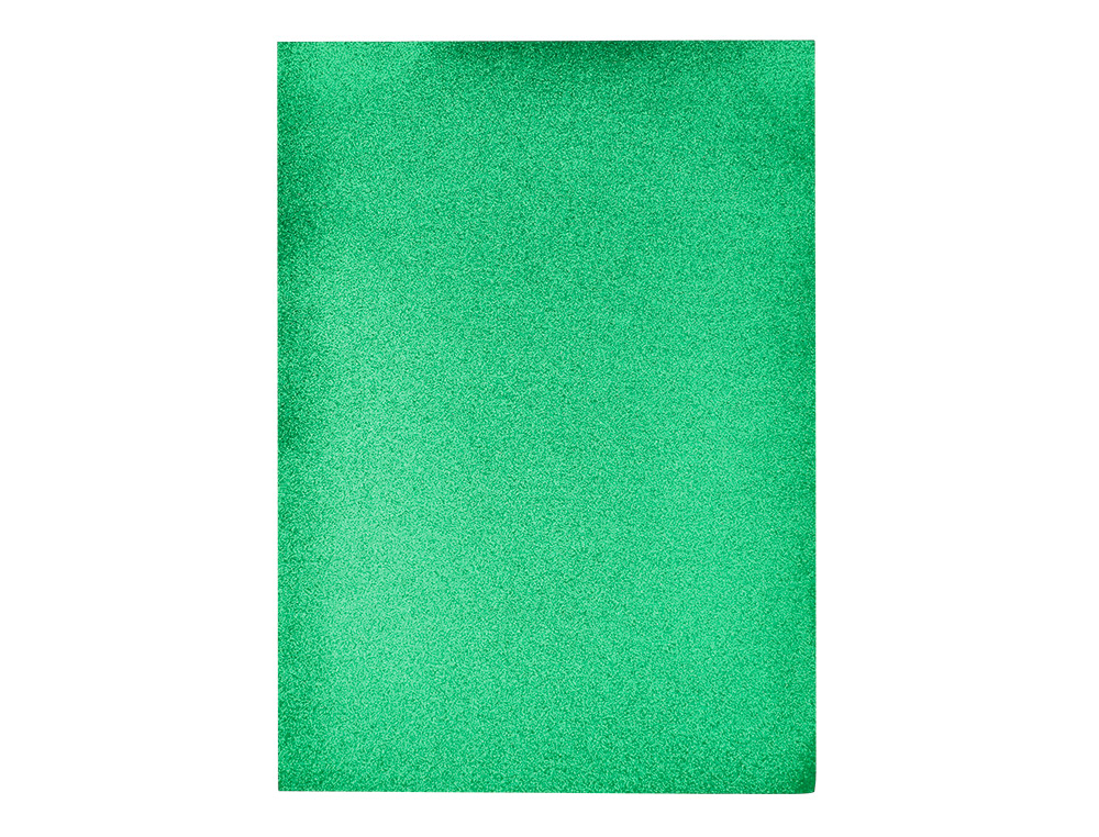 GOMA EVA COM PURPURINA BIODEGRADAVEL LIDERPAPEL 50X70CM 60 GR ESPESSURA 2 MM VERDE