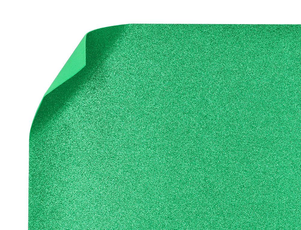 GOMA EVA COM PURPURINA BIODEGRADAVEL LIDERPAPEL 50X70CM 60 GR ESPESSURA 2 MM VERDE