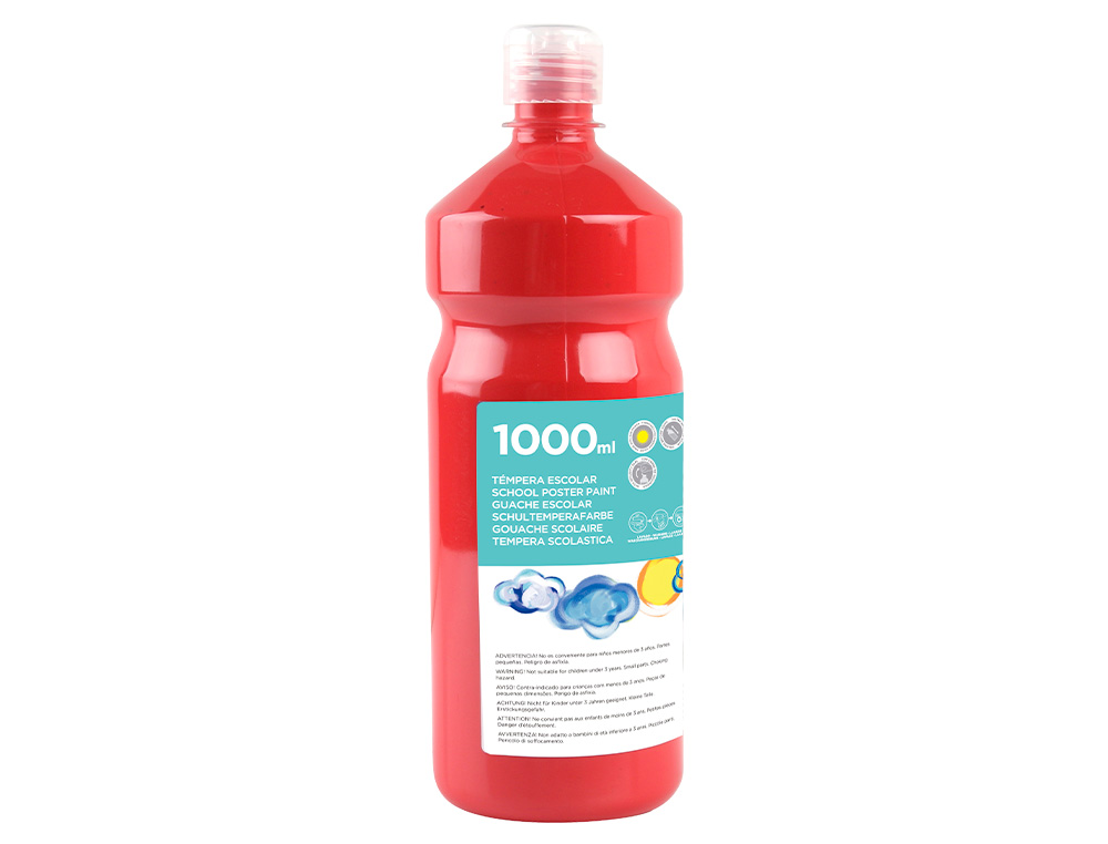 GUACHE ESCOLAR LIDERPAPEL 1000 ML VERMELHO