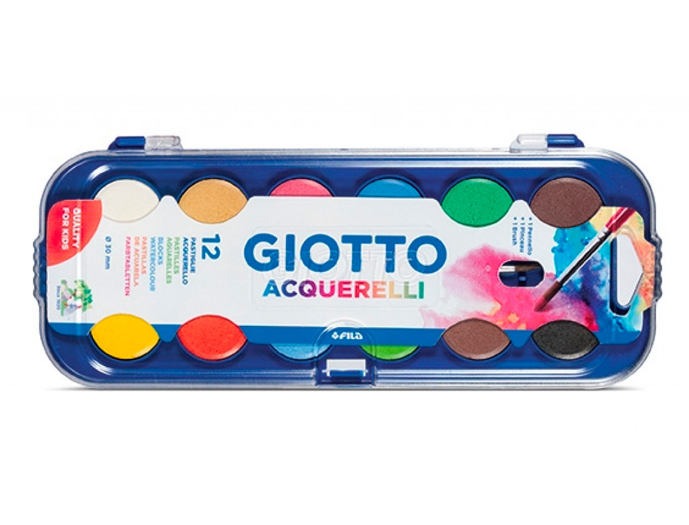 AGUARELA GIOTTO 12 CORES ESTOJO DE PLASTICO