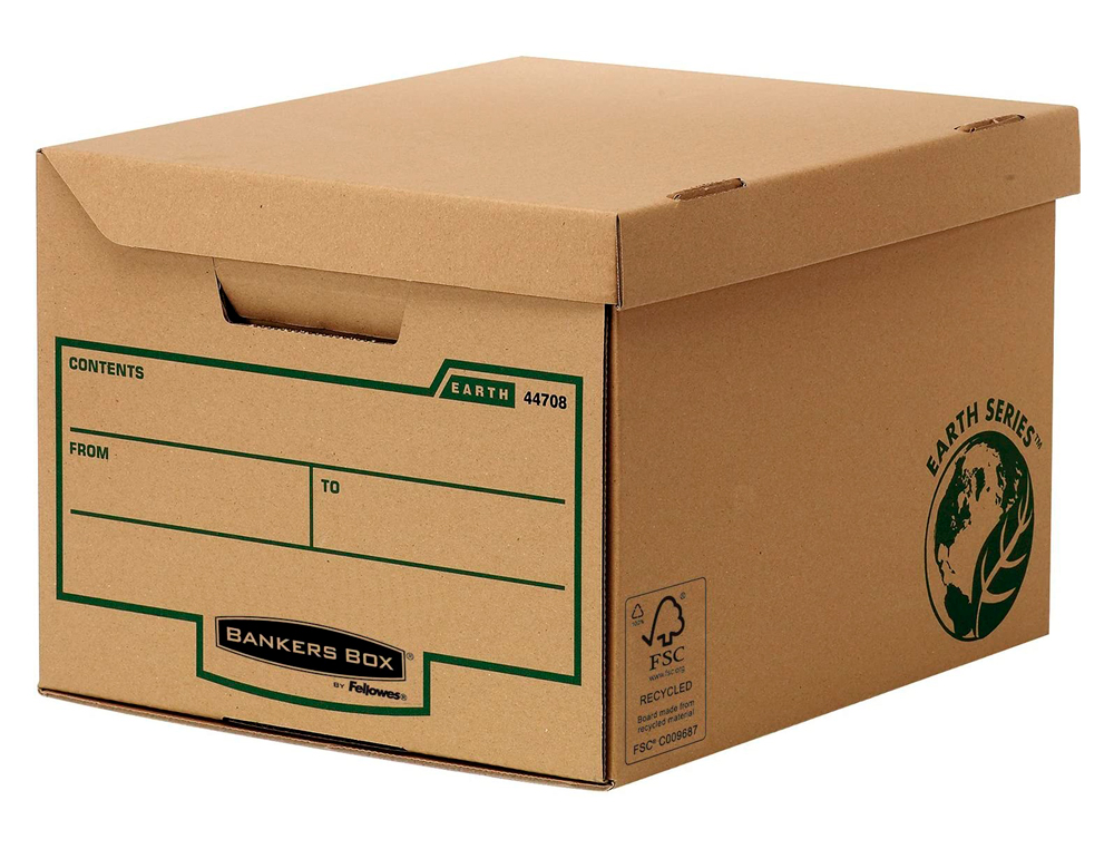 CAIXA PARA ARQUIVO MORTO FELLOWES EM CARTAO RECICLADO CAPACIDADE 6 CAIXAS DE ARQUIVO 80 MM 293X390X560 MM
