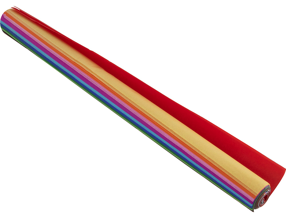 ROLO DE PAPEL SEDA LIDERPAPEL 12 CORES SORTIDOS 17GR DE 24 FOLHAS 50X75CM