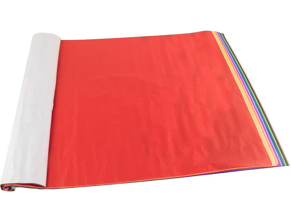 ROLO DE PAPEL SEDA LIDERPAPEL 12 CORES SORTIDOS 17GR DE 24 FOLHAS 50X75CM