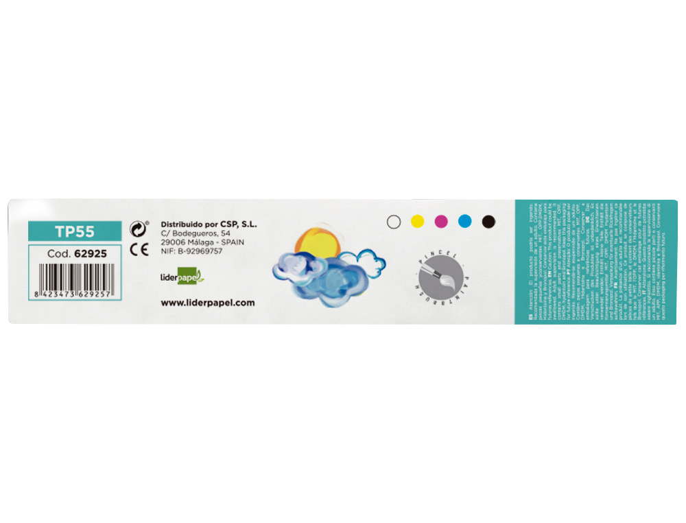 GUACHE LIDERPAPEL ESCOLAR 40 ML 5 CORES SORTIDAS + PINCEL