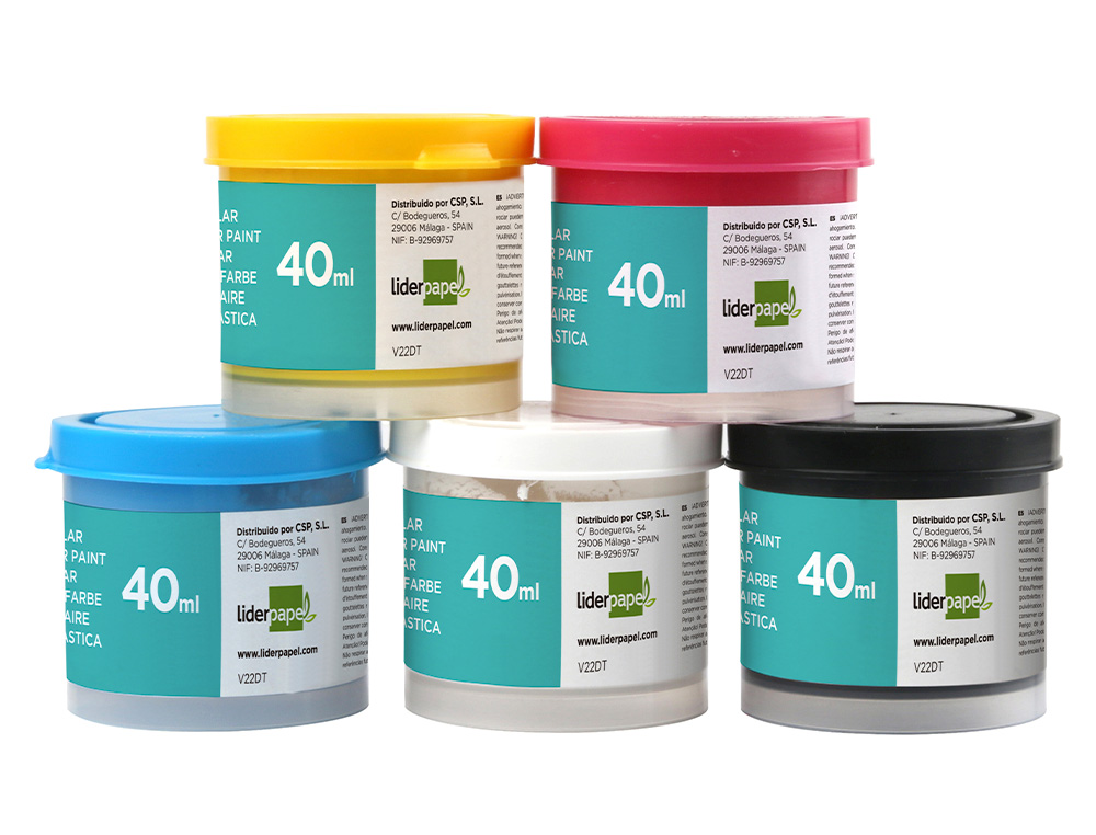 GUACHE LIDERPAPEL ESCOLAR 40 ML 5 CORES SORTIDAS + PINCEL