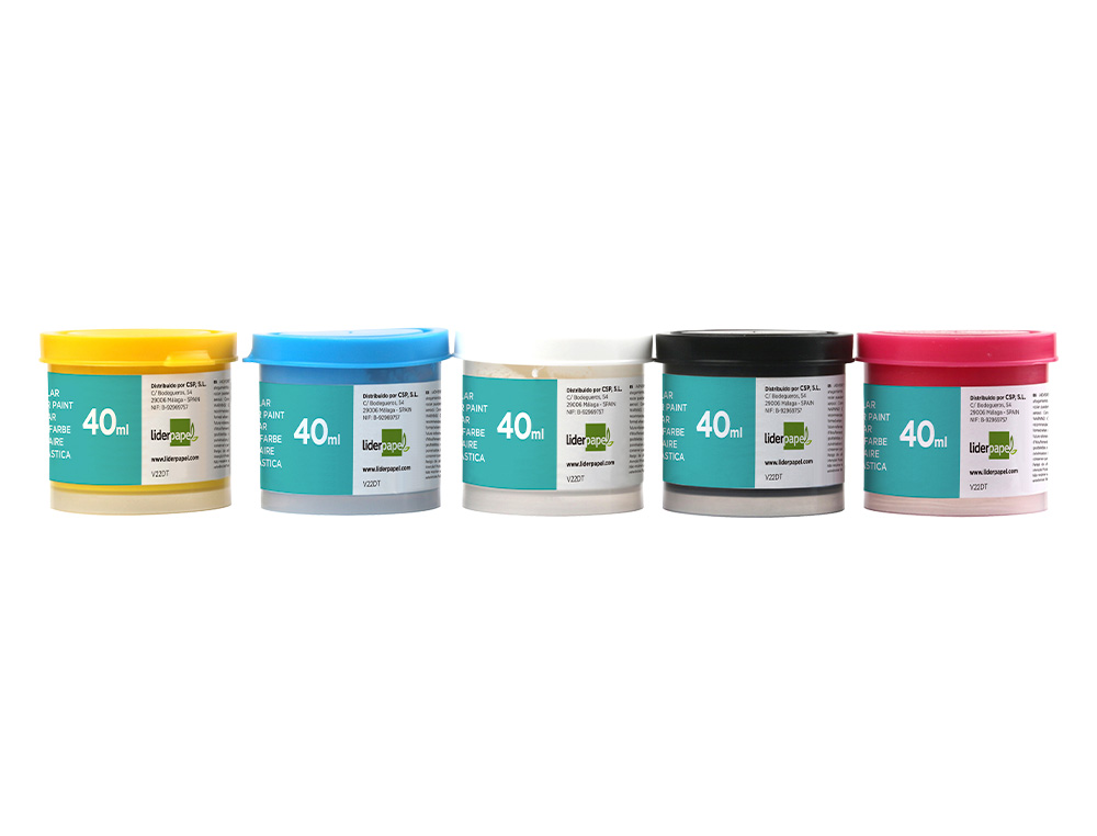 GUACHE LIDERPAPEL ESCOLAR 40 ML 5 CORES SORTIDAS + PINCEL