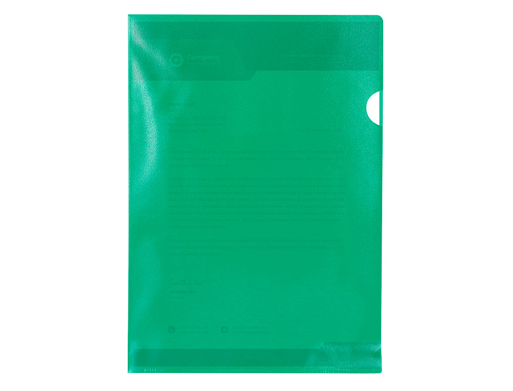 BOLSA DOSSIER Q-CONNECT EM PLASTICO DIN A4 120 MICRONS VERDE CAIXA DE 100 UNIDADES
