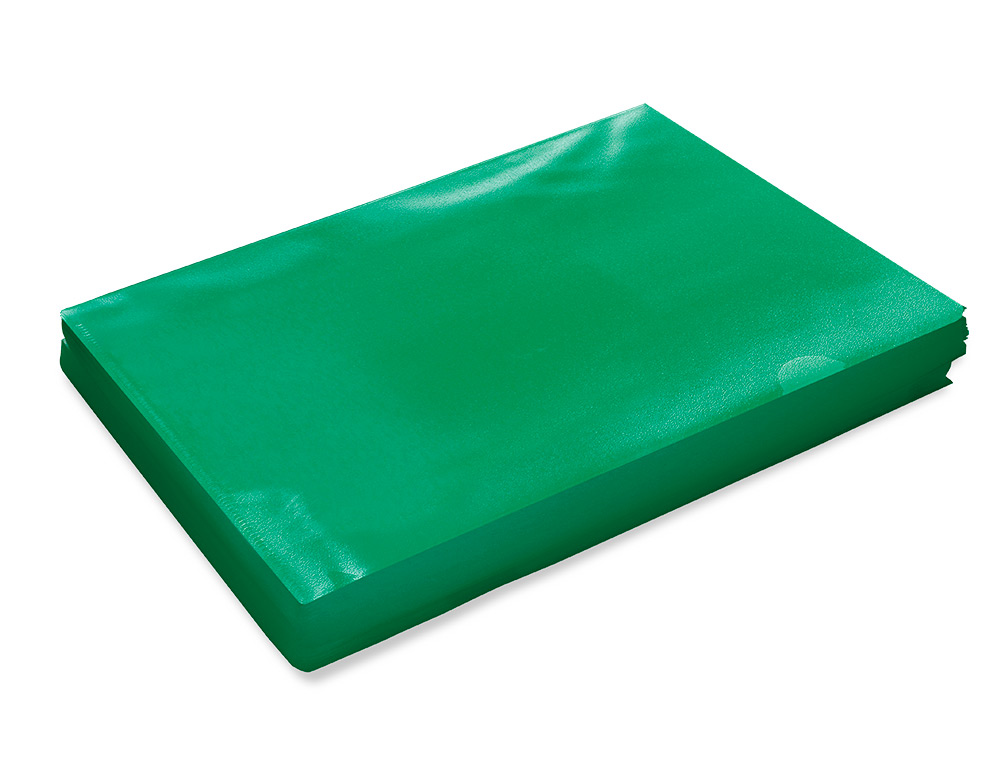 BOLSA DOSSIER Q-CONNECT EM PLASTICO DIN A4 120 MICRONS VERDE CAIXA DE 100 UNIDADES