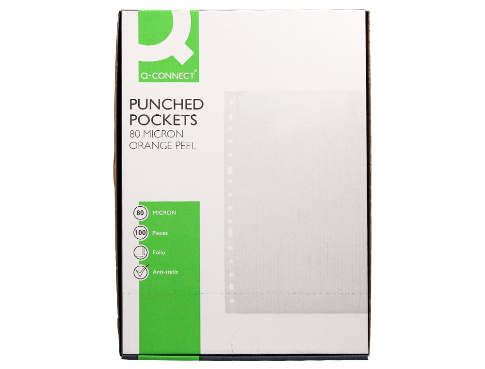 BOLSA CATALOGO/MICA Q-CONNECT FOLIO 80 MICRONS MARTELADA CAIXA DE 100 UNIDADES