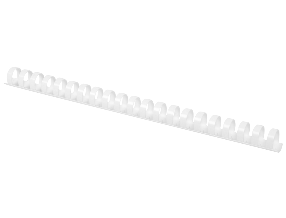 ESPIRAL Q-CONNECT REDONDA 18 MM PLASTICO BRANCO CAPACIDADE 160 FOLHAS CAIXA DE 50 UNIDADES