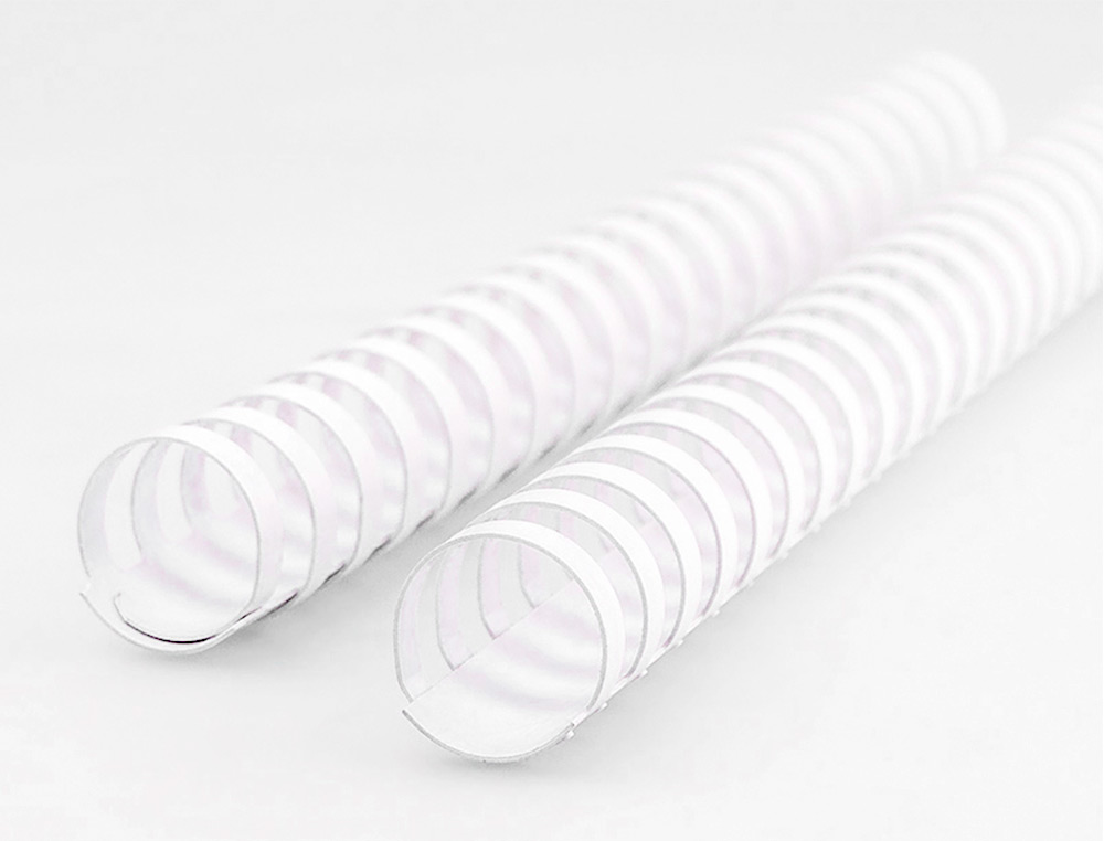ESPIRAL Q-CONNECT REDONDA 18 MM PLASTICO BRANCO CAPACIDADE 160 FOLHAS CAIXA DE 50 UNIDADES