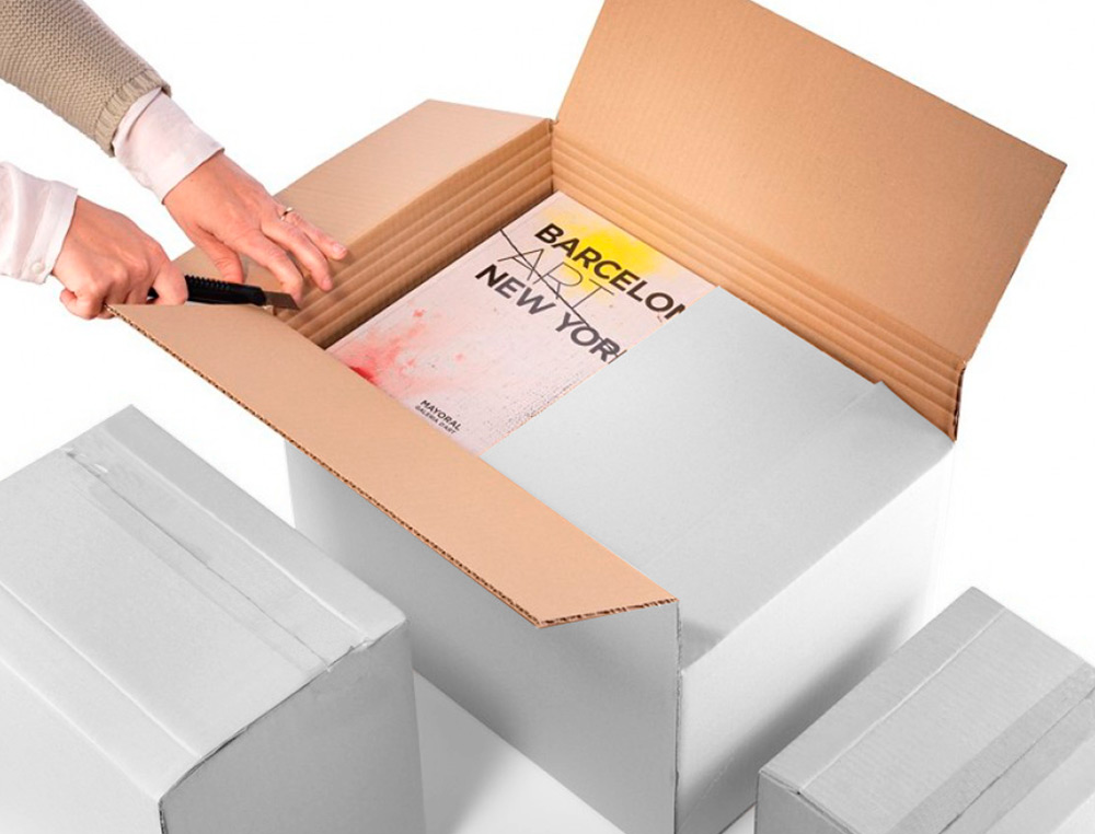 CAIXA PARA EMBALAR Q-CONNECT ANONIMA BRANCA REGULAVEL EM ALTURA DUPLO CANAL 450X280 MM