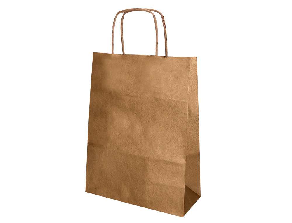 SACO DE PAPEL Q-CONNECT KRAFT NATURAL ASA RETORCIDA 270X120X360 MM