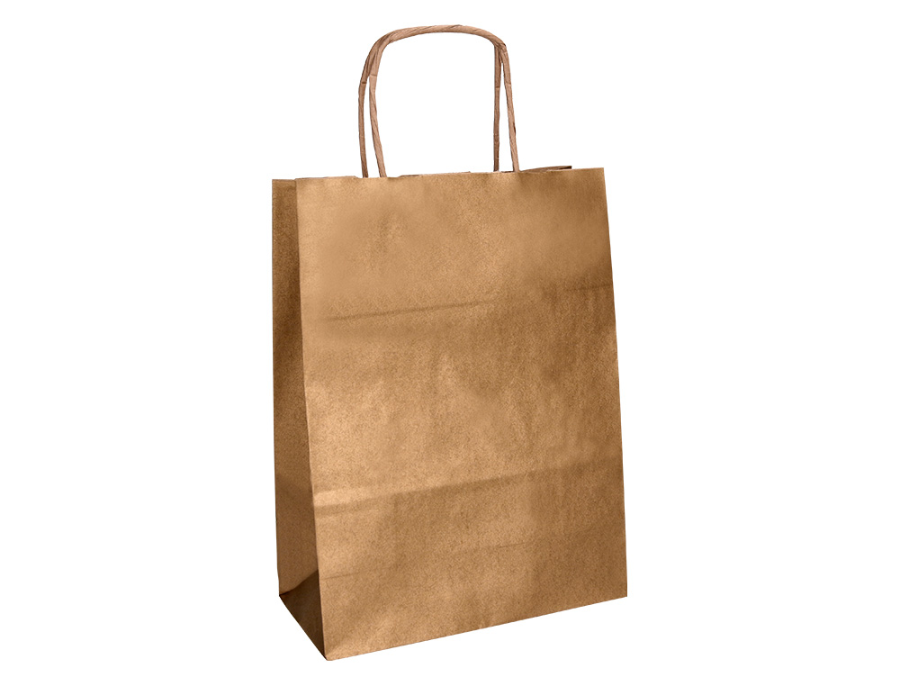 SACO DE PAPEL Q-CONNECT KRAFT NATURAL ASA RETORCIDA 270X120X360 MM