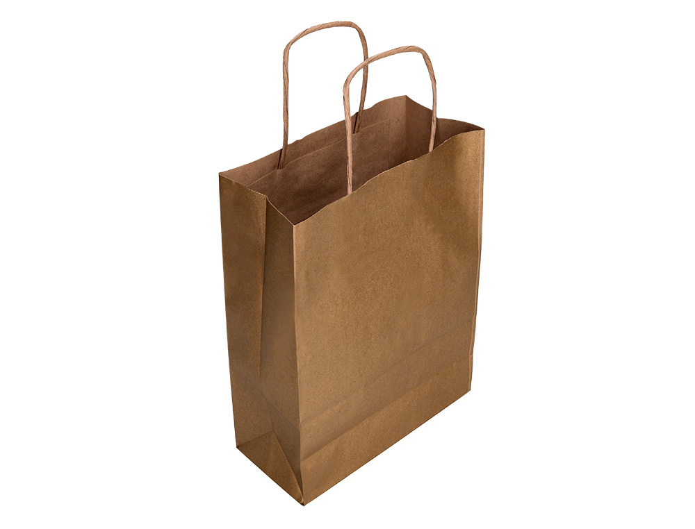 SACO DE PAPEL Q-CONNECT KRAFT NATURAL ASA RETORCIDA 270X120X360 MM