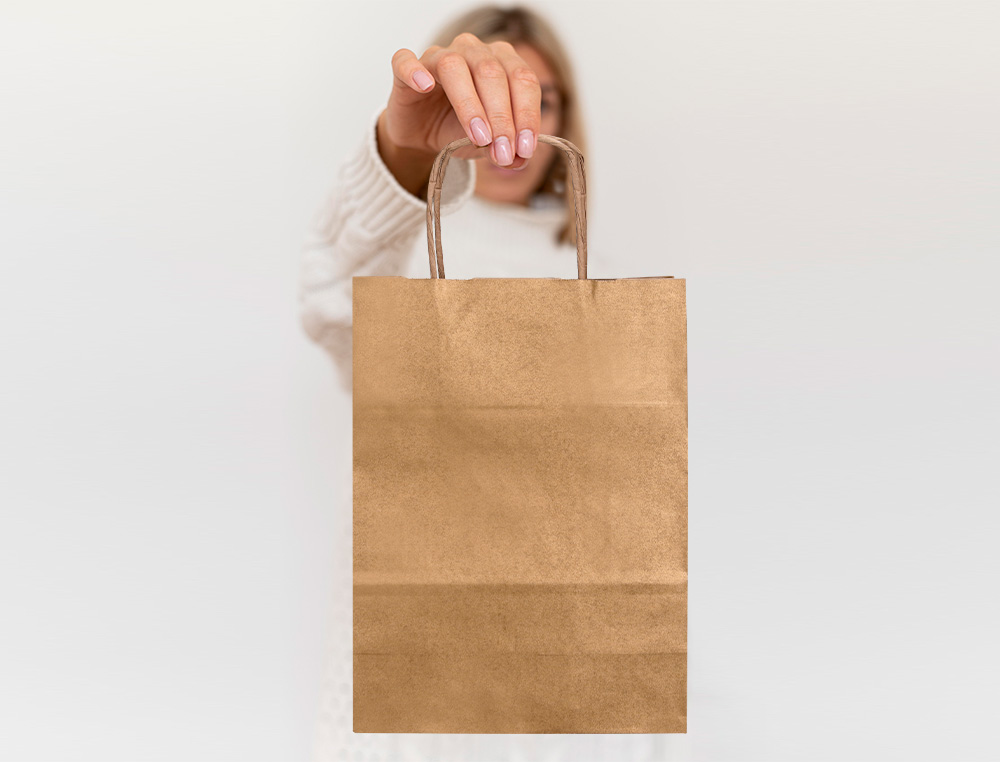 SACO DE PAPEL Q-CONNECT KRAFT NATURAL ASA RETORCIDA 270X120X360 MM