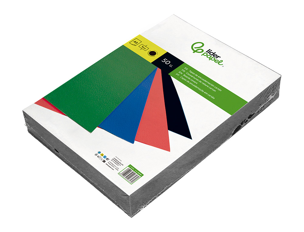 CAPA DE ENCADERNACAO LIDERPAPEL CARTAO DIN A3 1 MM PRETA PACK DE 50 UNIDADES