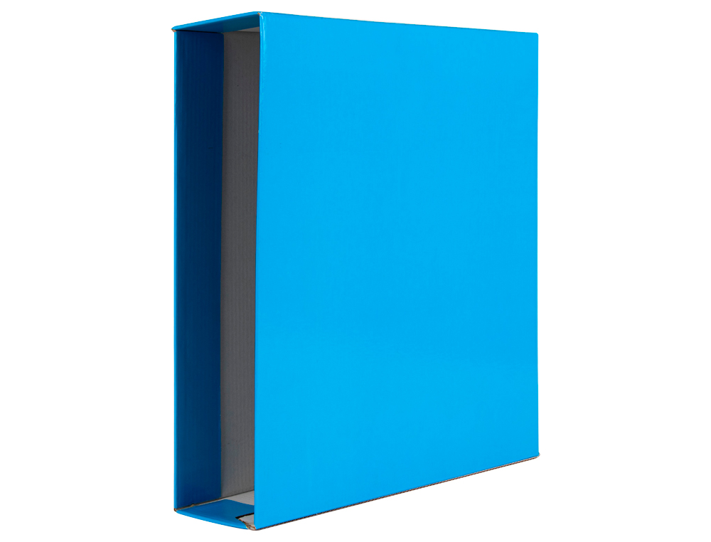 CAIXA PARA PASTA DE ARQUIVO DE ALAVANCA LIDERPAPEL DOCUMENTA CARTAO FOLIO LOMBADA 75 MM CELESTE