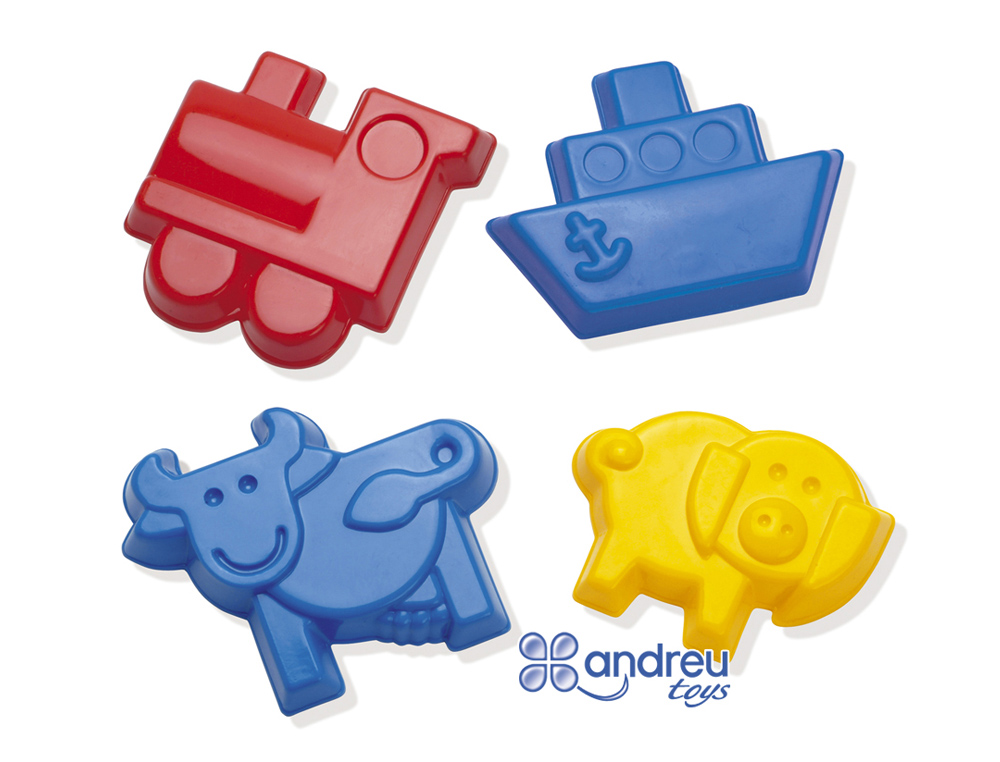 JOGO DANTOY MOLDES AREIA 4 MODELOS 12 CM CAIXA DE 32 UNIDADES SORTIDAS