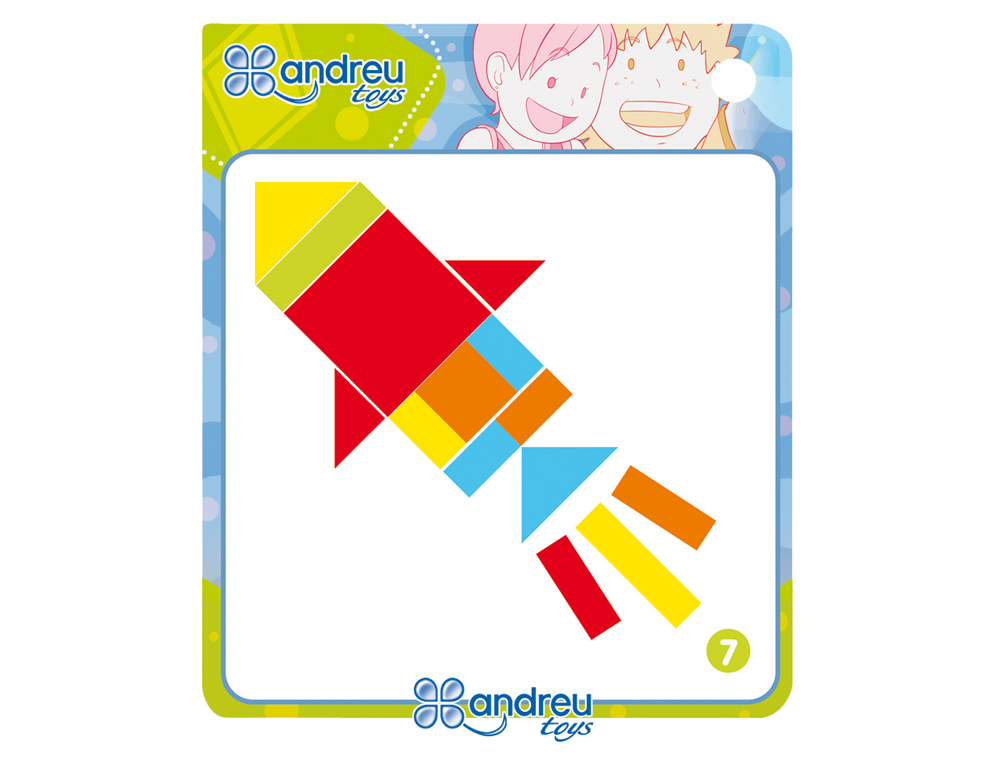 JOGO ANDREUTOYS FORMAS GEOMETRICAS CORES 42 PECAS + 24 MODELOS 28,6X28,6X3,8 CM