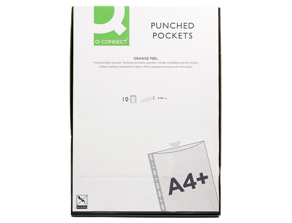 BOLSA CATALOGO Q-CONNECT FOLIO 80 MC PELE DE LARANJA BOLSA DE 10 UNIDADES