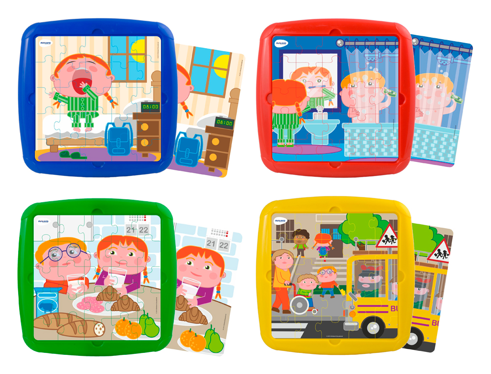 PUZZLE MINILAND HABITOS DIARIOS CONJUNTO DE 4 UNIDADES 25 PECAS
