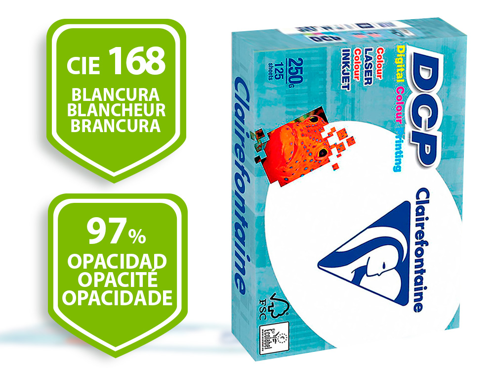 PAPEL FOTOCOPIA CLAIREFONTAINE DIN A4 250 GR EMBALAGEM DE 125 FOLHAS