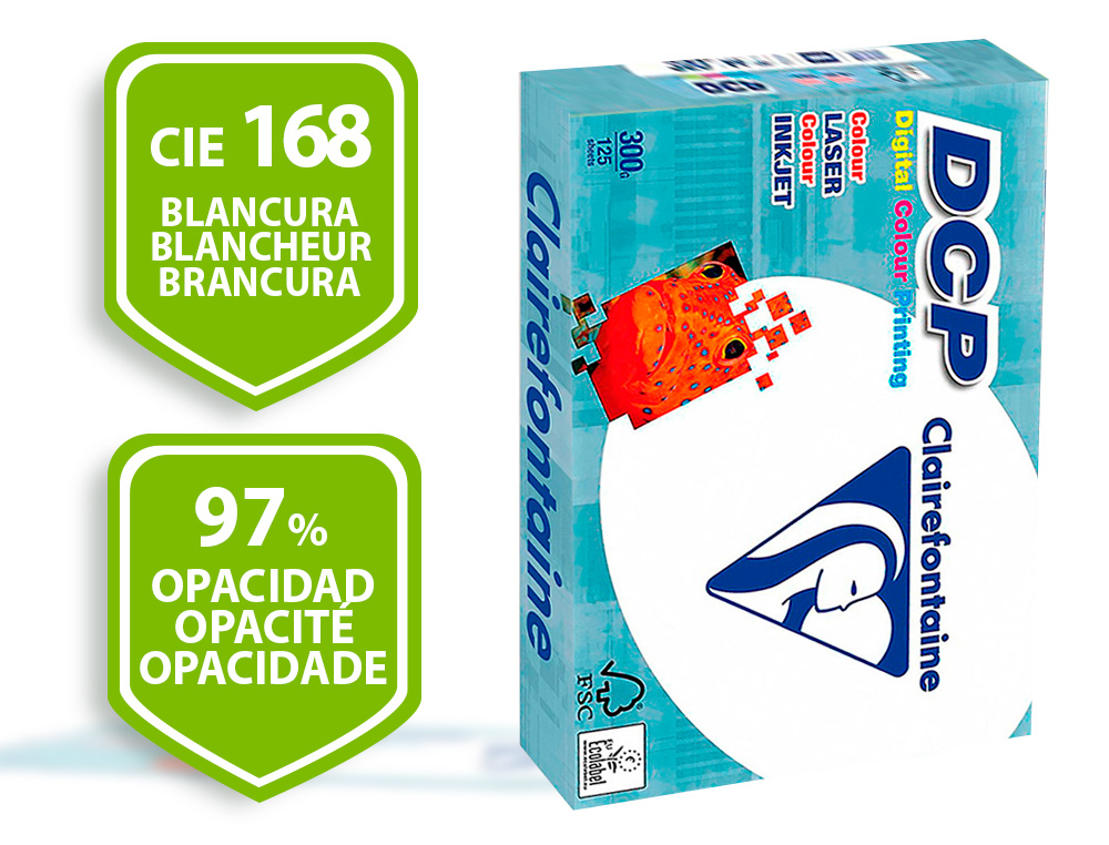 PAPEL FOTOCOPIA CLAIREFONTAINE DIN A4 300 GR EMBALAGEM DE 125 FOLHAS