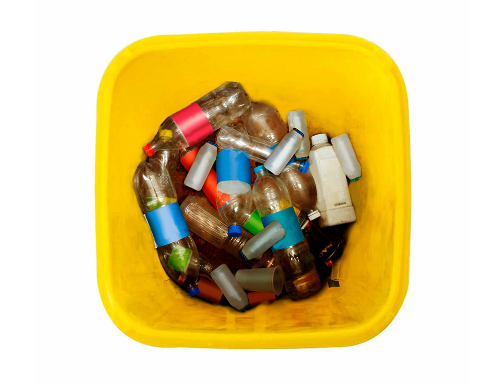 CONTENTOR DE LIXO Q-CONNECT PLASTICO 100L COM CAPA AMARELA 75X37X47 CM