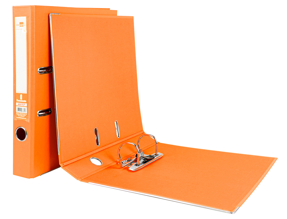 PASTA DE ARQUIVO DE ALAVANCA LIDERPAPEL DOCUMENTA PVC DIN A4 LOMBADA 52 MM LARANJA