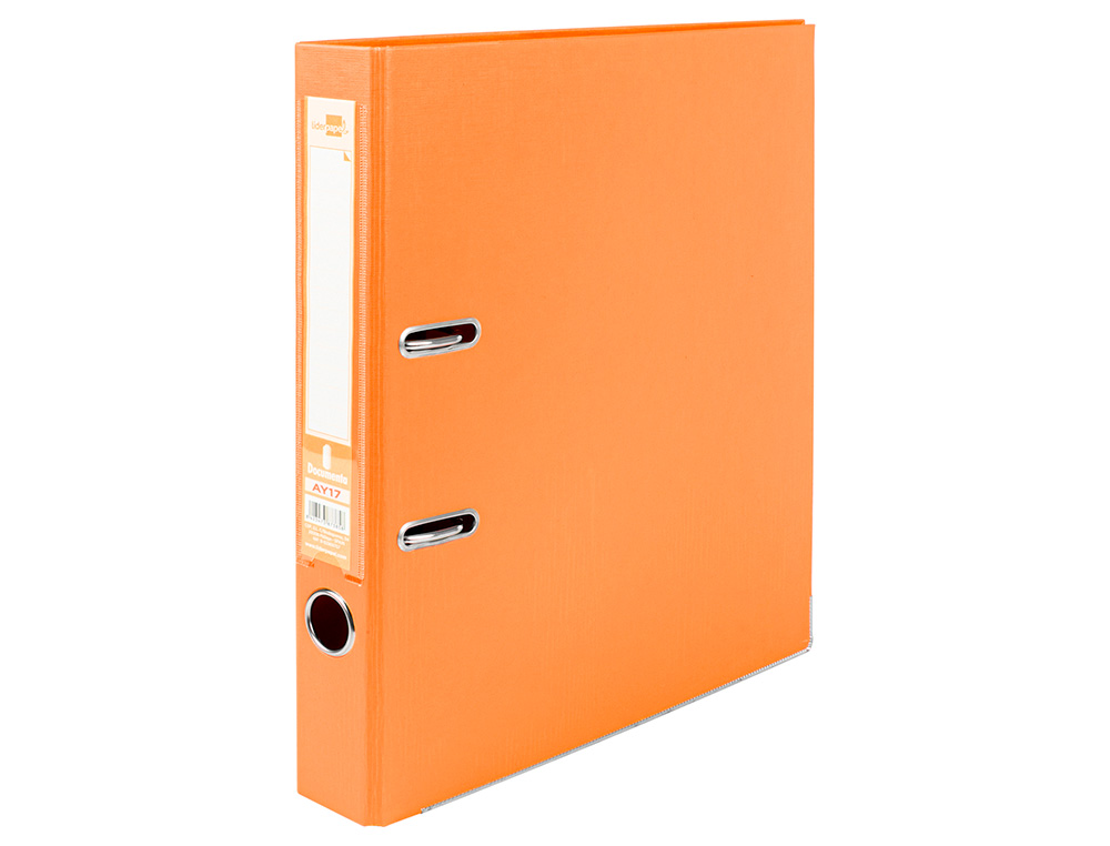 PASTA DE ARQUIVO DE ALAVANCA LIDERPAPEL DOCUMENTA PVC DIN A4 LOMBADA 52 MM LARANJA