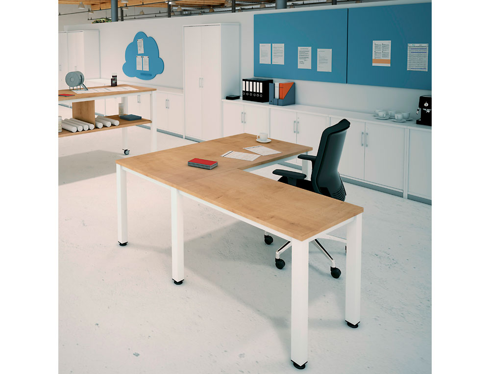 MESA DE ESCRITORIO ROCADA EXECUTIVE 200AD01 ALUMINIO /FAIA 120X60 CM