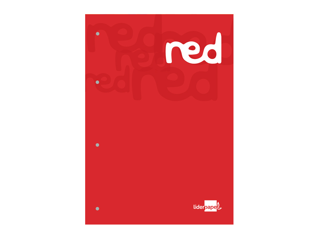 RECARGA COLADA LIDERPAPEL QUADRICULA DE 5 MM VERMELHO A4 NATURAL 100 FOLHAS 100 G/M2