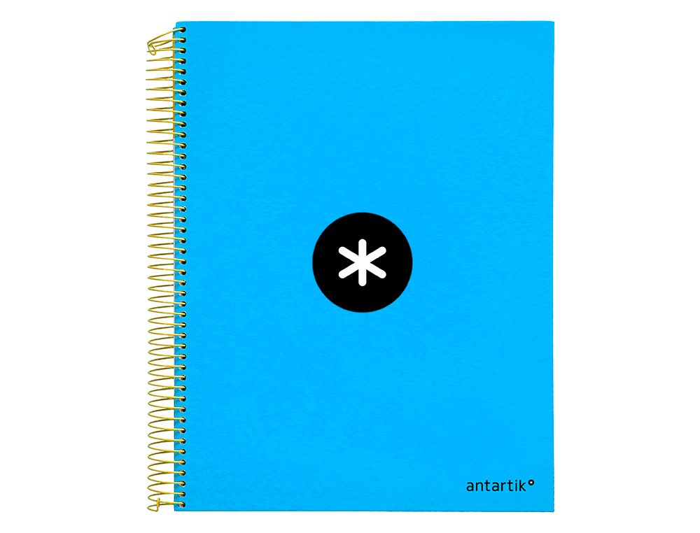 CADERNO ESPIRAL DIN A4 ANTARTIK CAPA FORRADA 120 F 100 GR QUADRICULA 5 MM 5 BANDAS DE CORES COR AZUL