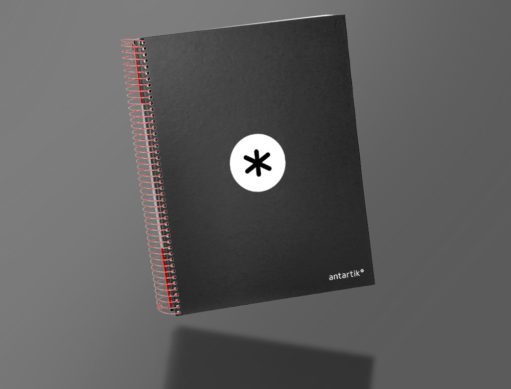 CADERNO ESPIRAL DIN A4 ANTARTIK CAPA FORRADA 120 F 100 GR QUADRICULA 5 MM 5 BANDAS DE CORES COR PRETO