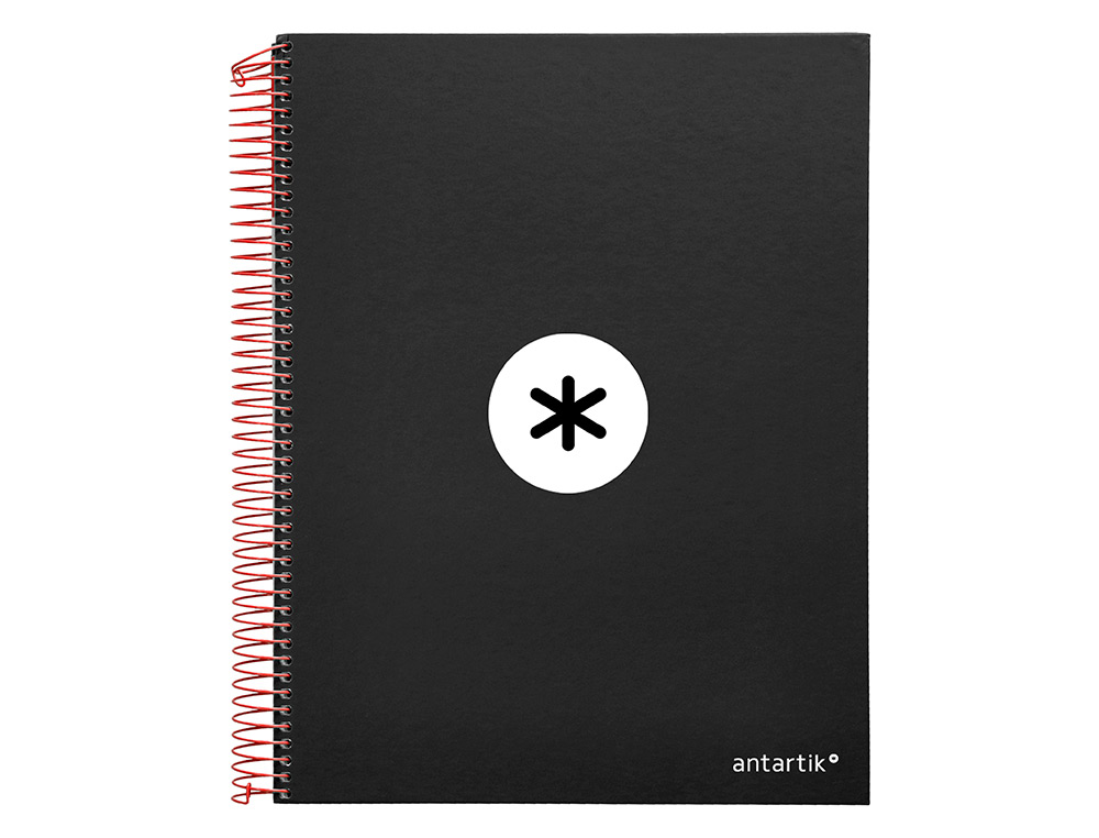 CADERNO ESPIRAL DIN A4 ANTARTIK CAPA FORRADA 120 F 100 GR QUADRICULA 5 MM 5 BANDAS DE CORES COR PRETO