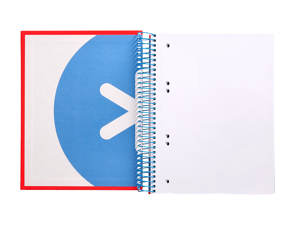 CADERNO ESPIRAL DIN A5 ANTARTIK CAPA FORRADA 120 F 100 GR LISO COM BANDAS DE CORES 6 FUROS COR VERMELHO