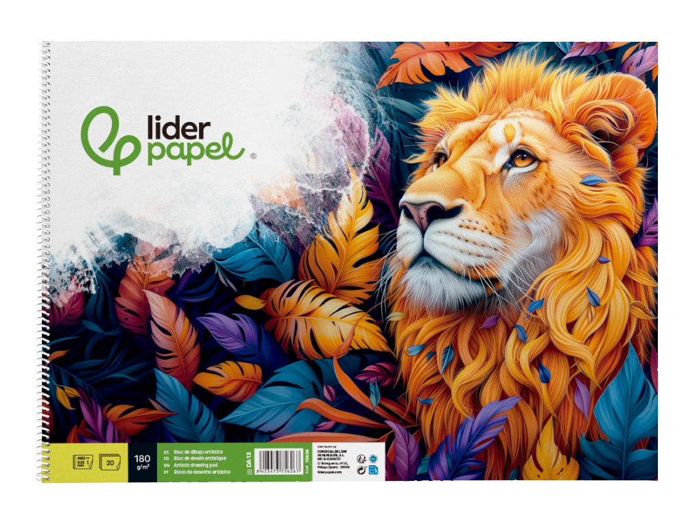 BLOCO DE DESENHO LIDERPAPEL ARTISTICO ESPIRAL 460X325MM 20 FOLHAS 180 GR SEM ESQUADRIA