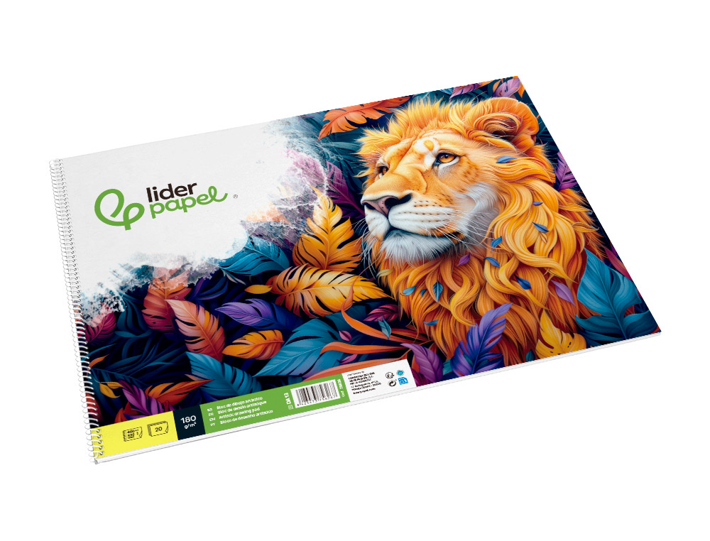 BLOCO DE DESENHO LIDERPAPEL ARTISTICO ESPIRAL 460X325MM 20 FOLHAS 180 GR SEM ESQUADRIA