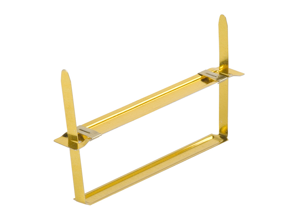ENCADERNADOR FASTENER Q-CONNECT DOURADO CAIXA DE 50 UNIDADES