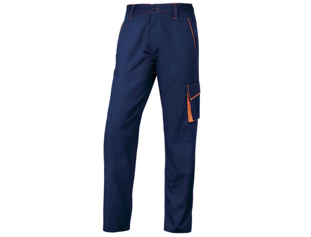 CALAS DELTAPLUS COM CINTURA AJUSTAVEL E 5 BOLSOS COR AZUL LARANJA TAMANHO XXXL