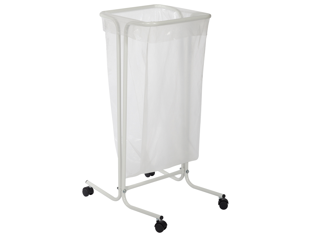 SUPORTE CEP PARA SACOS DE LIXO DE 110 LITROS EM PLASTICO E ACO COM RODAS 400X450X853 MM