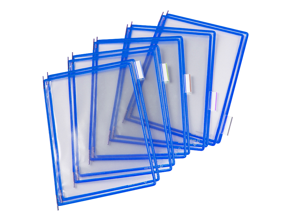 BOLSA PARA PORTA CATALOGO TARIFOLD DIN A4 COM PIVOTS AZUL PACK DE 10 UNIDADES