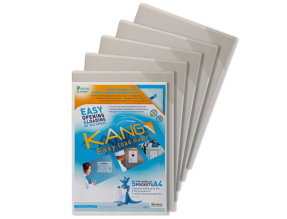 BOLSA MAGNETICA TARIFOLD DIN A4 RIGIDA E ANTI REFLEXO PACK DE 5 UNIDADES